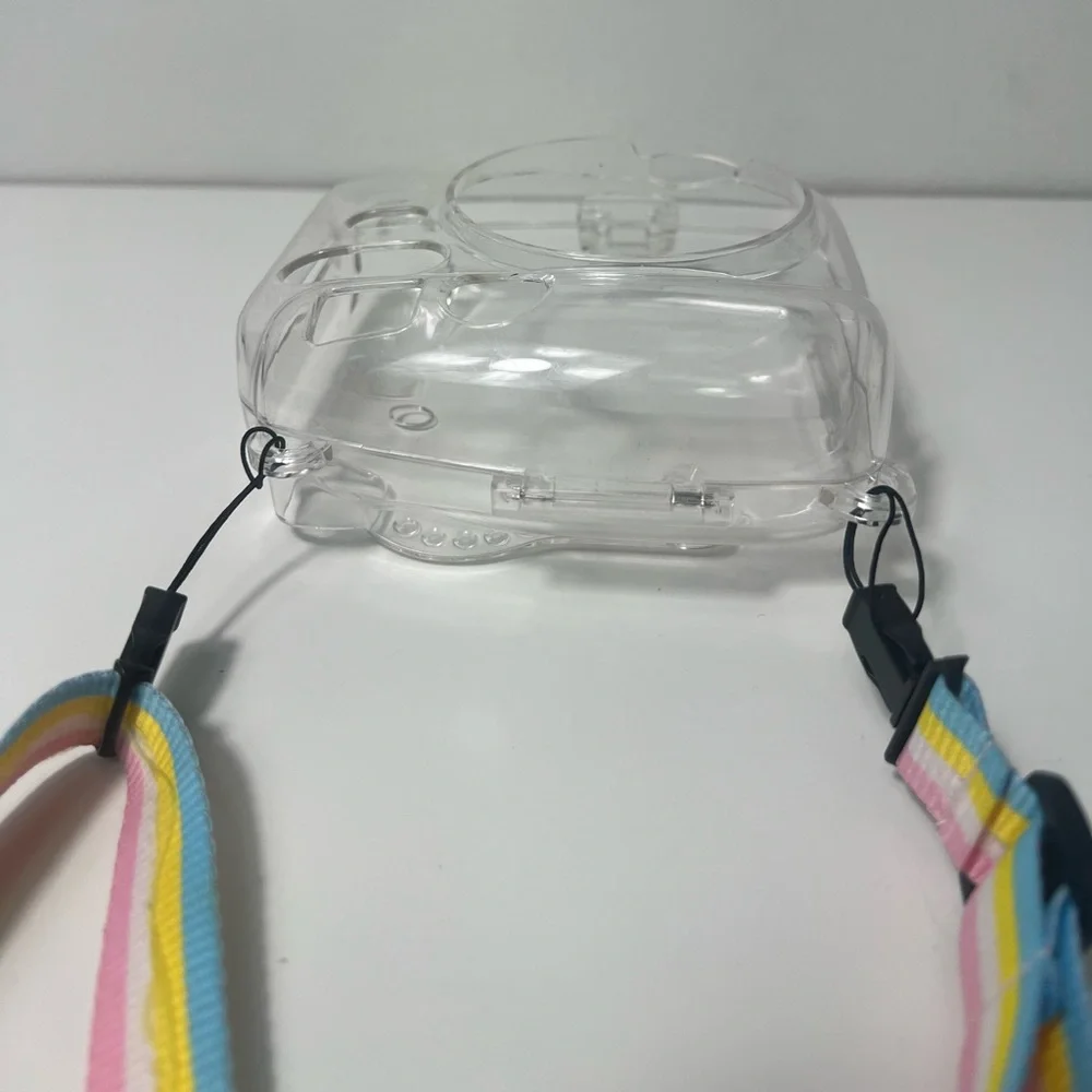 Fujifilm instax mini 8 Clear Instant Camera Case with Pastel Rainbow Strap